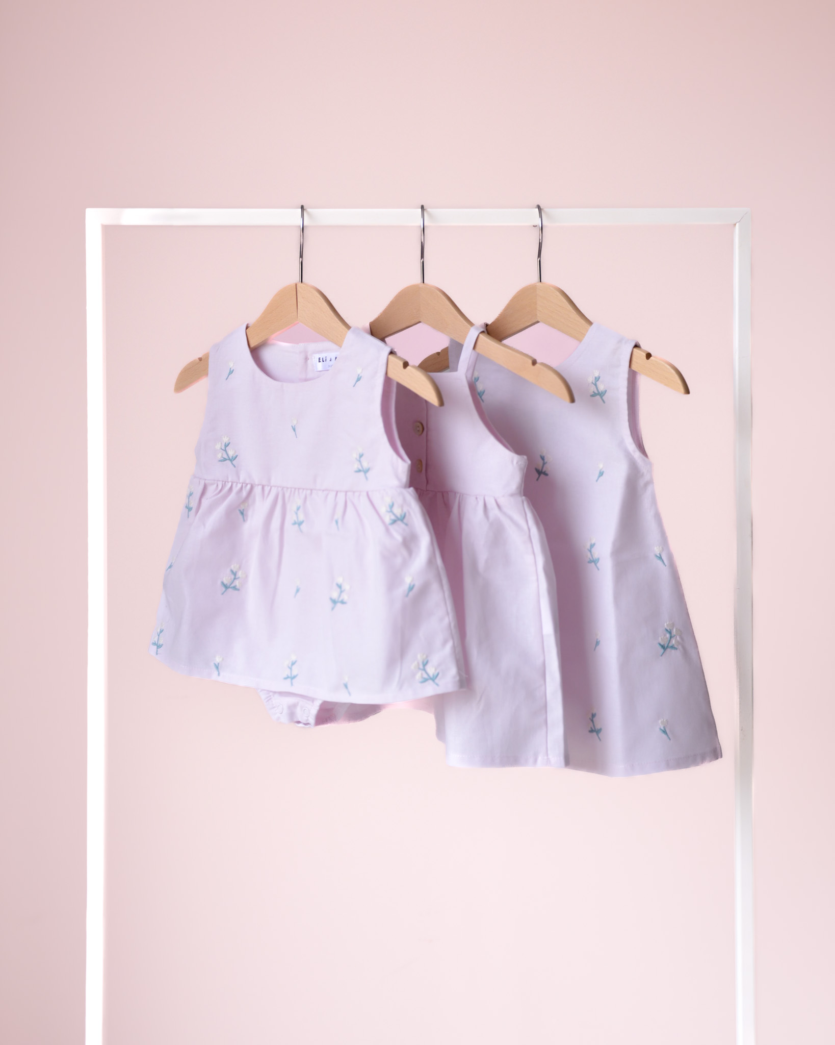 Baby Flower Embroidered Romper 100% Cotton OEKO-TEX Cert. - Image 2