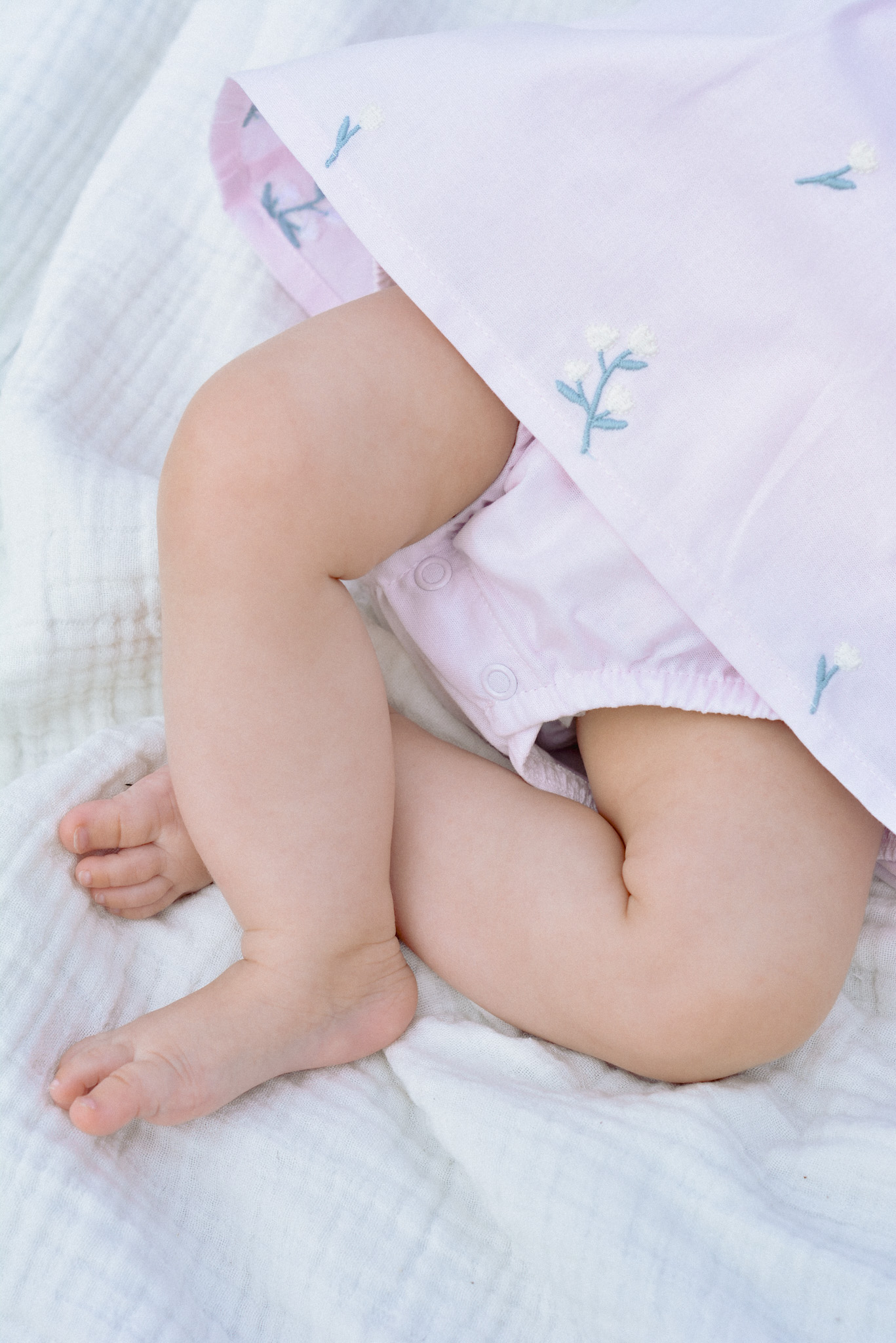 Baby Flower Embroidered Romper 100% Cotton OEKO-TEX Cert. - Image 4