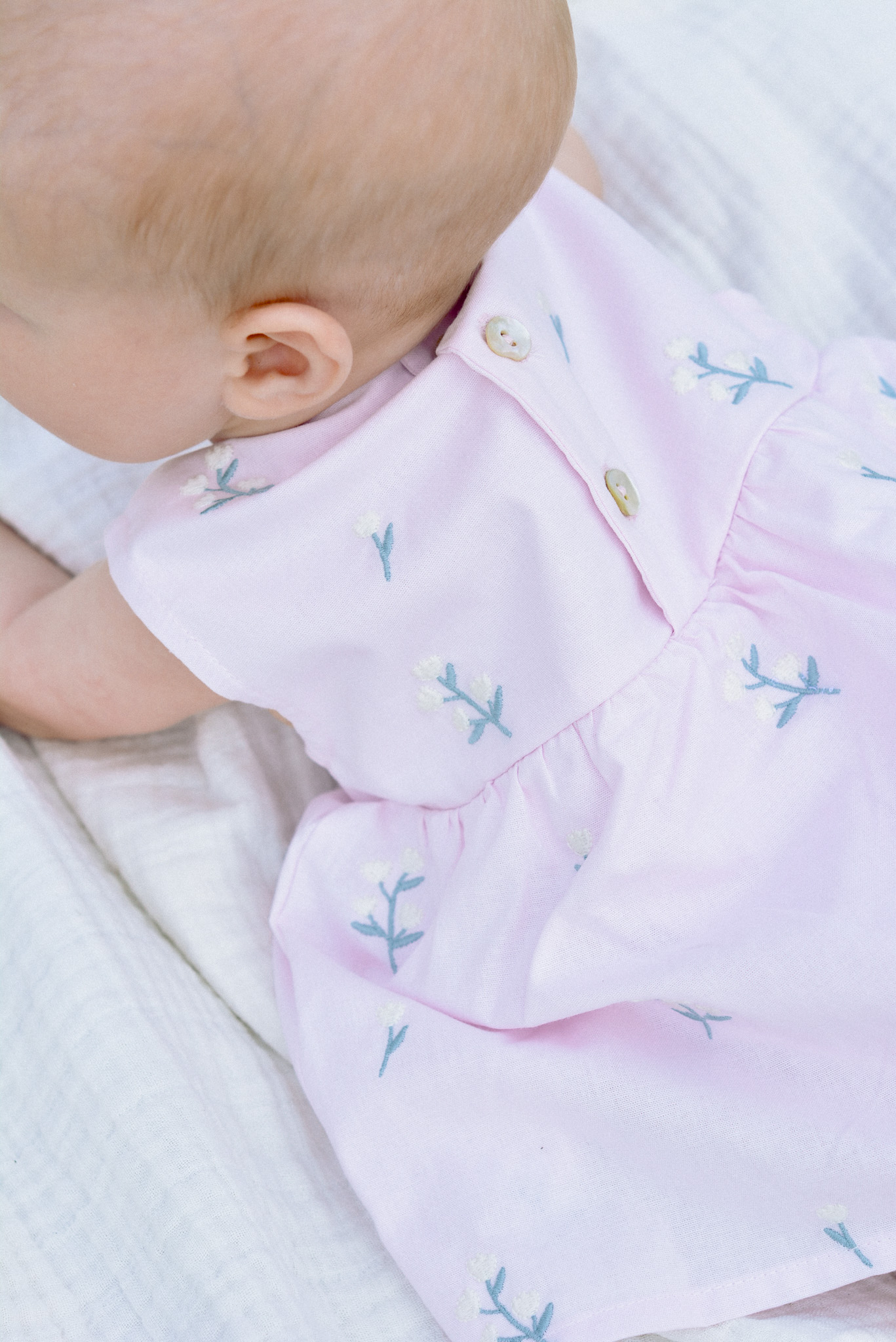 Baby Flower Embroidered Romper 100% Cotton OEKO-TEX Cert. - Image 5