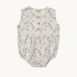 Baby Peach Pattern Romper 100% Cotton OEKO-TEX Cert.
