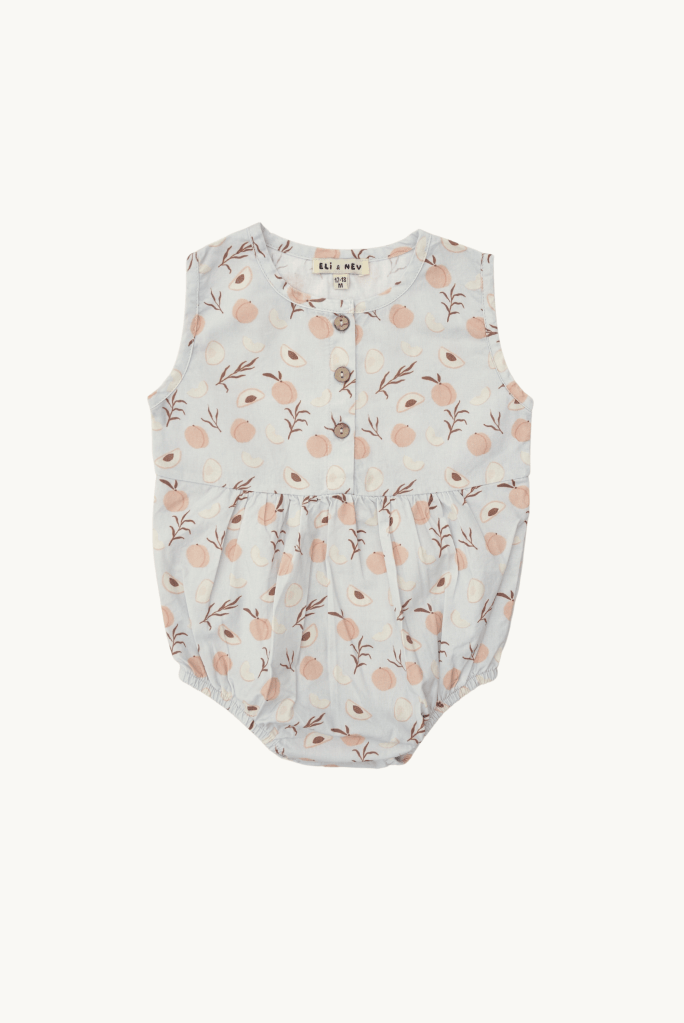 Baby Peach Pattern Romper 100% Cotton OEKO-TEX Cert.
