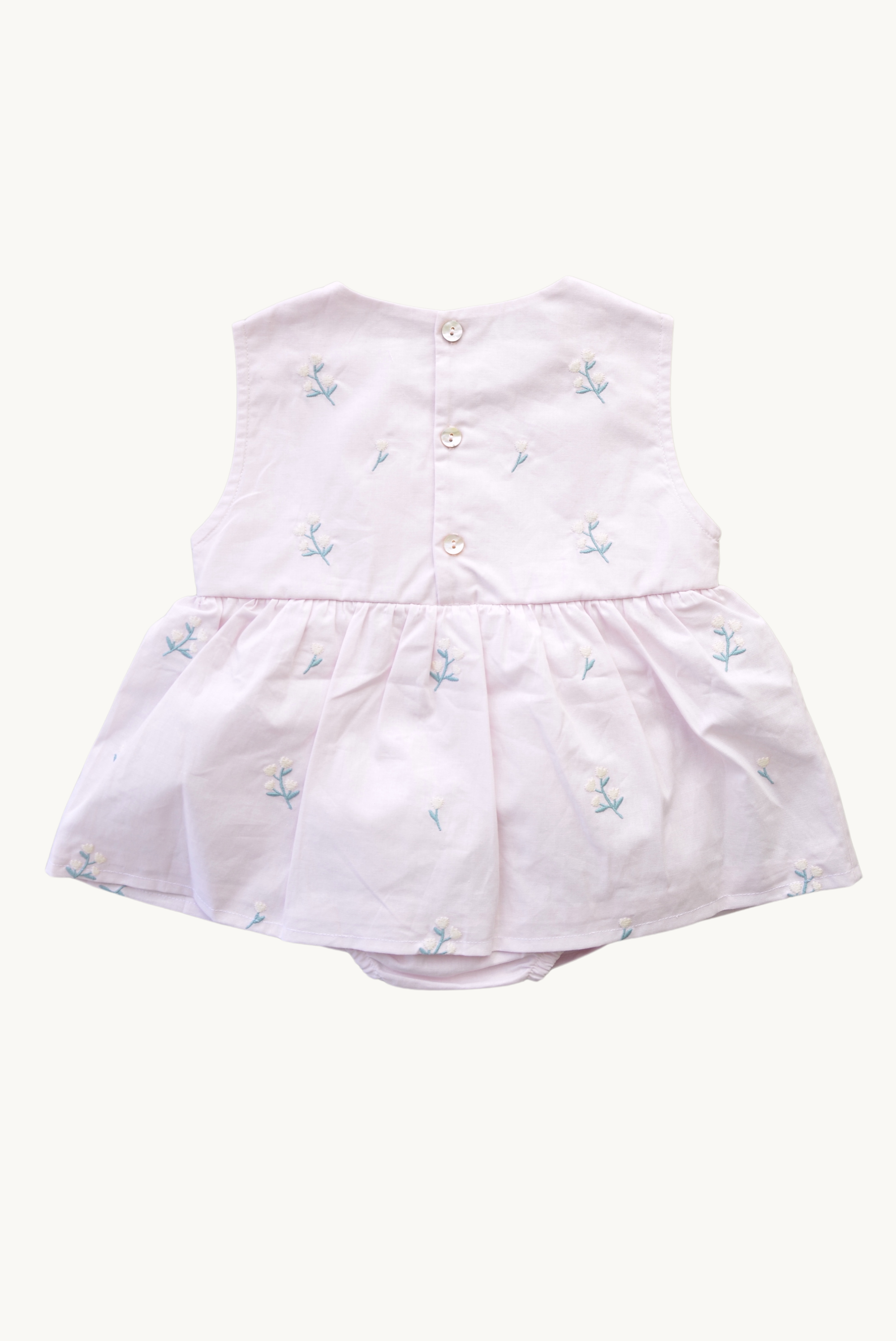Baby Flower Embroidered Romper 100% Cotton OEKO-TEX Cert. - Image 9