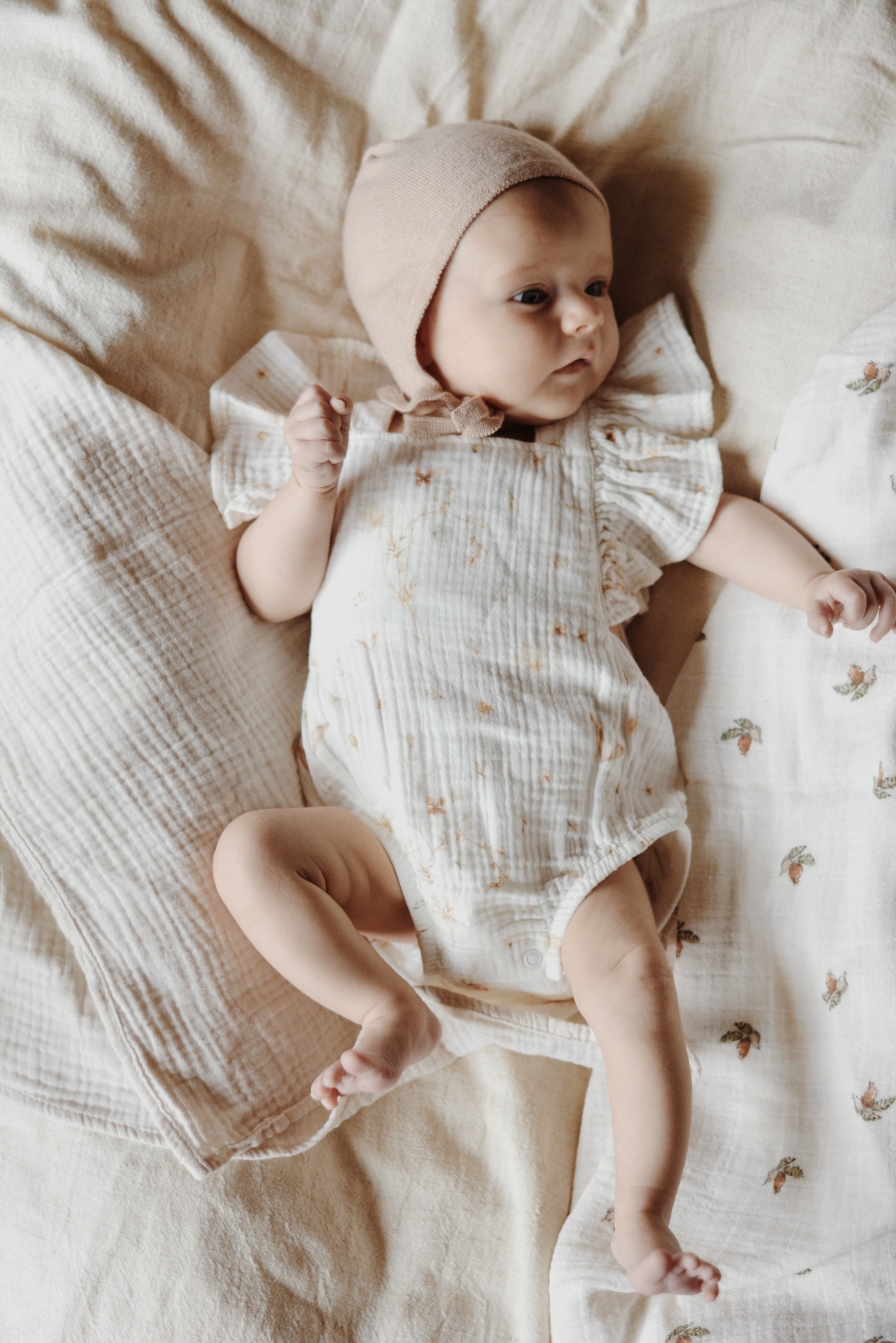 Baby Muslin Flower Printed Romper 100% Cotton OEKO-TEX Cert. - Image 4