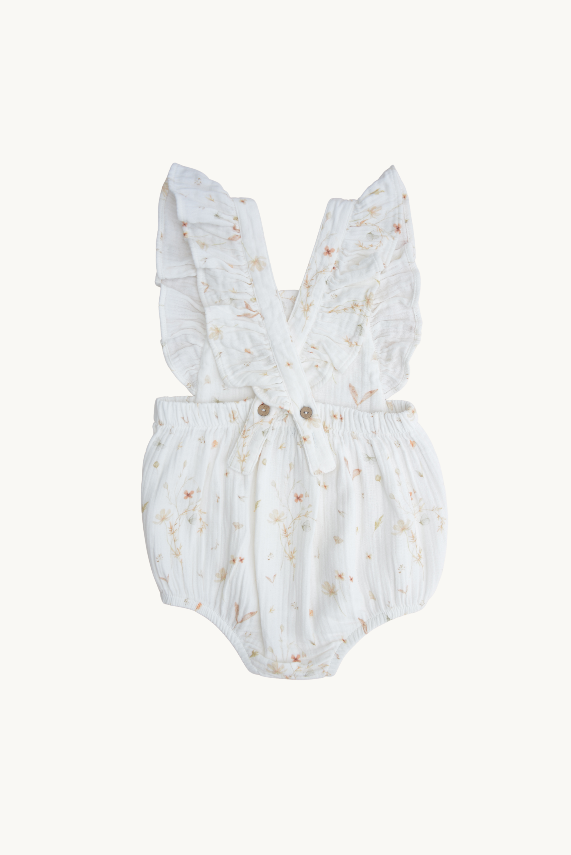 Baby Muslin Flower Printed Romper 100% Cotton by Triebios made from breathable cotton for babies